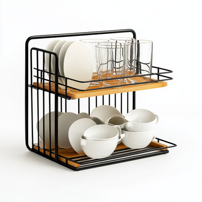 Kfpwz Expandable Dish Drying Rack - Adjustable Stainless Steel Over-the-Sink Storage Organizer for Plates, Bowls, and Cutlery - Rust-Resistant