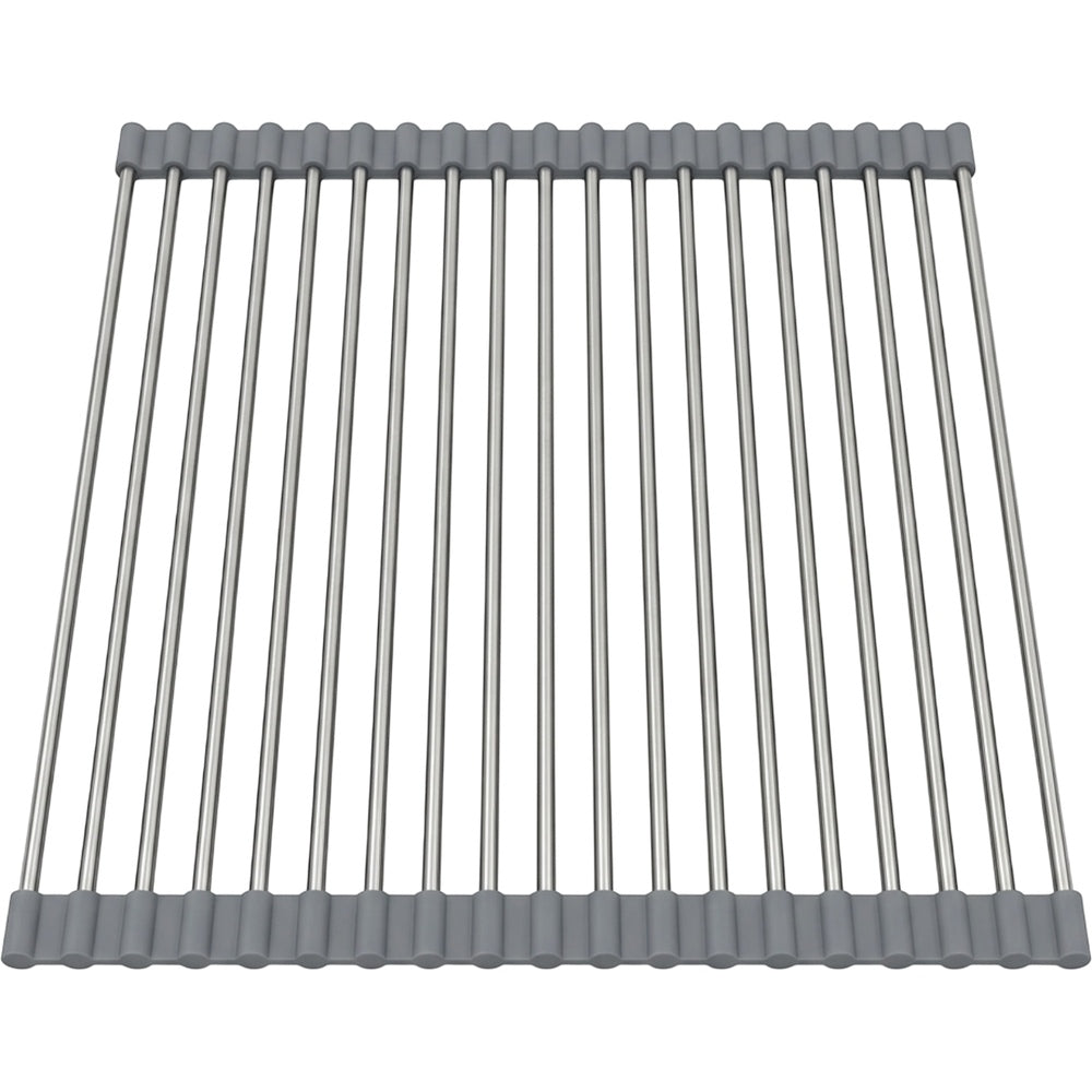 Kfpwz Roll Up Sink Drying Rack Gray Silicone 17 in