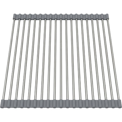Kfpwz Roll Up Sink Drying Rack Gray Silicone 17 in