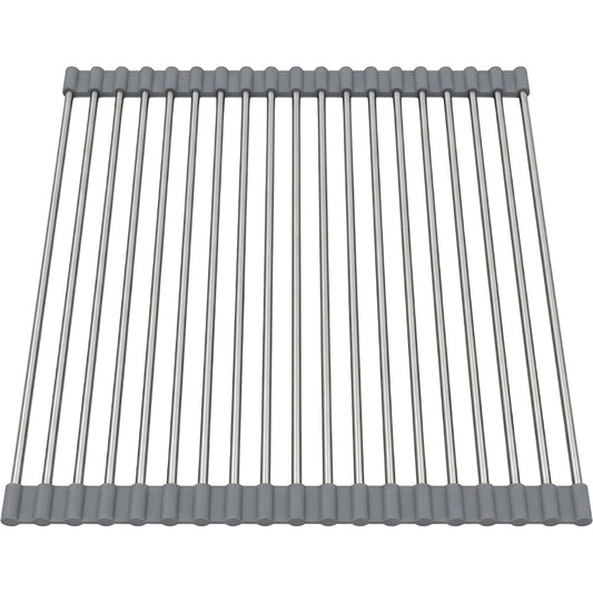 Kfpwz Roll Up Sink Drying Rack Gray Silicone 17 in