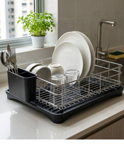 Kfpwz Stainless Sink Drying Rack Silver 16 in