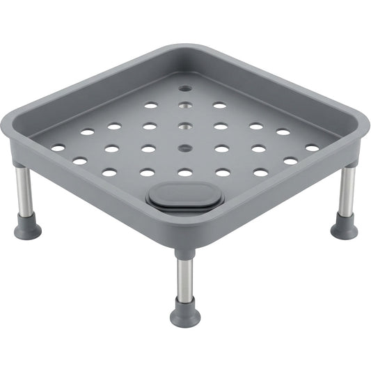 Kfpwz Triangular In-Sink Corner Drain Shelf Smoke Gray - Product view